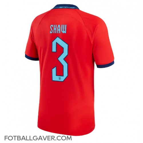 England Luke Shaw #3 Fotballklær Bortedrakt VM 2022 Kortermet